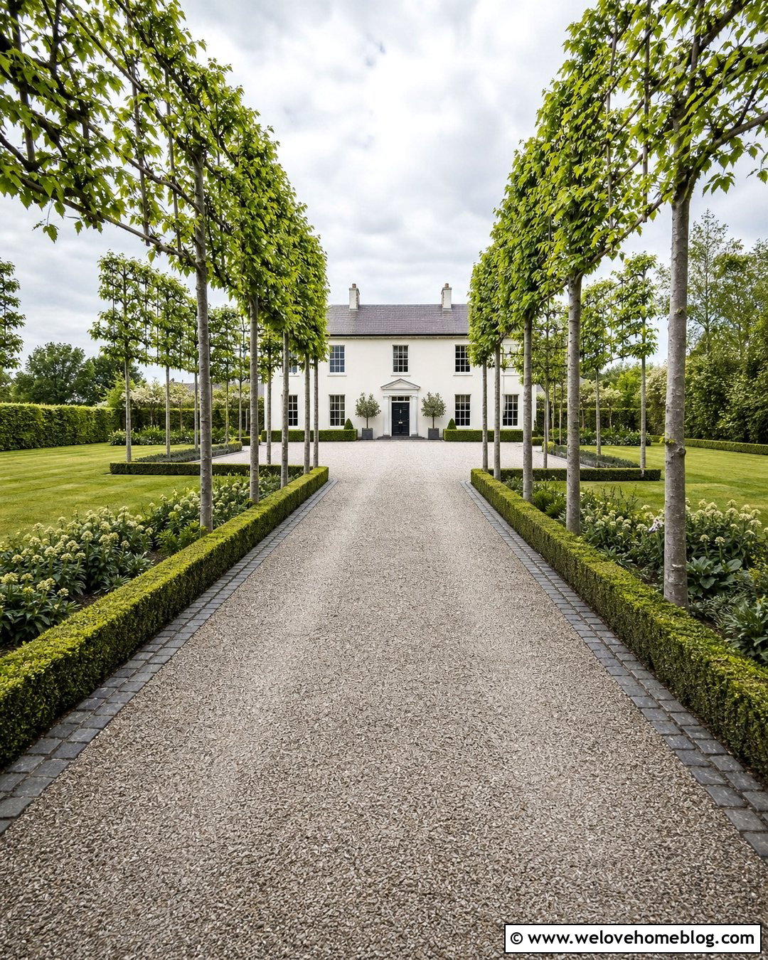 Hornbeam Tree Lined Gravel Driveway - 40 Tree Lined Driveway Ideas