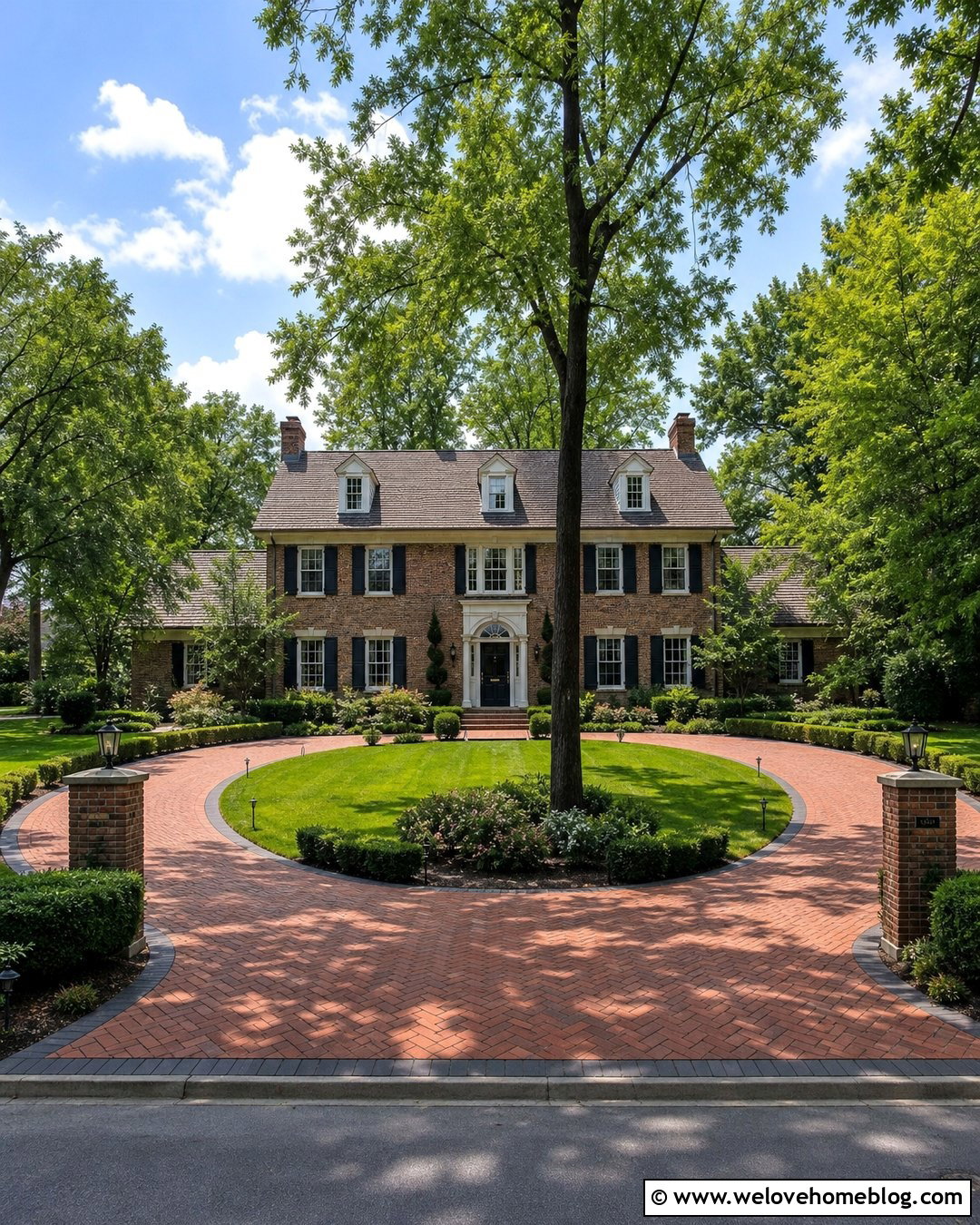 Horseshoe Brick Driveway - 35 Brick Driveway Ideas