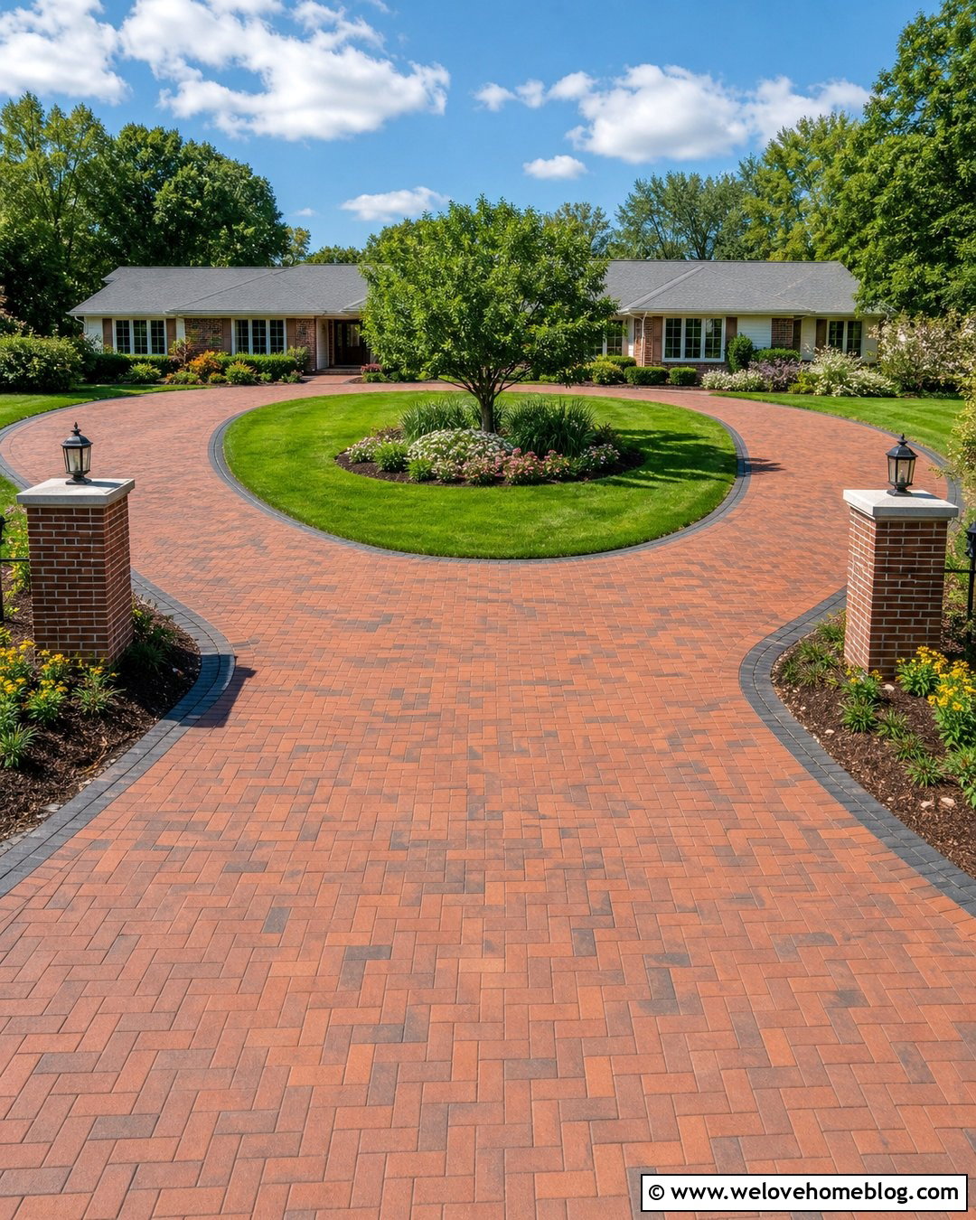 Horseshoe Brick Driveway