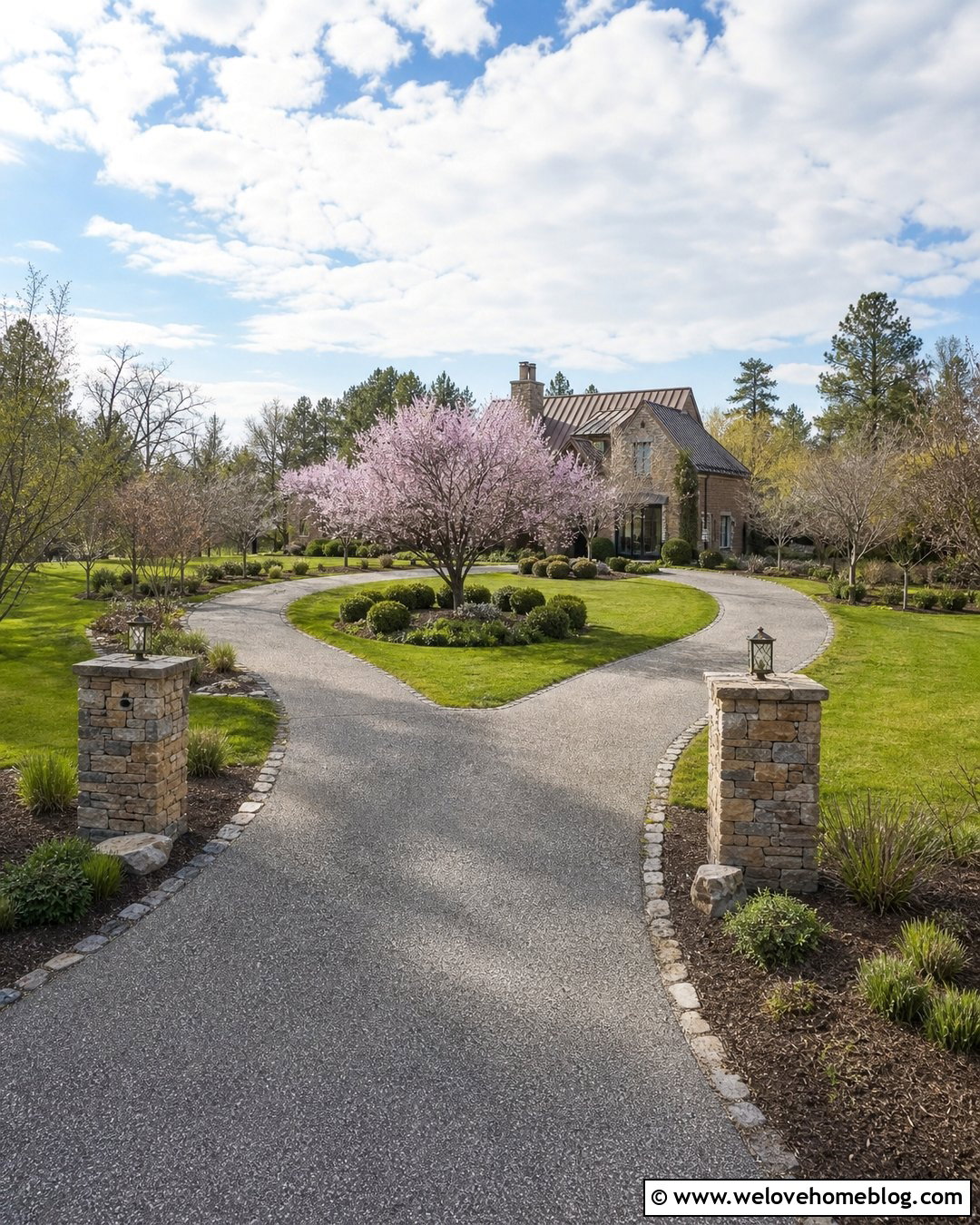 Horseshoe Concrete Driveway - 40 concrete driveway ideas