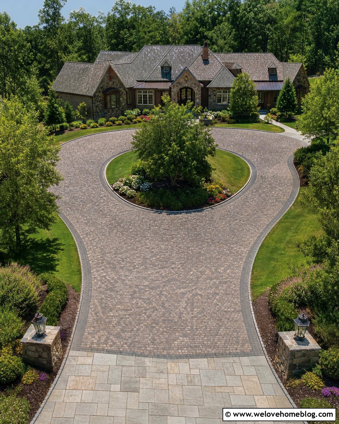Horseshoe Crazy Pave Driveway - 25 Crazy Pave Driveway Ideas