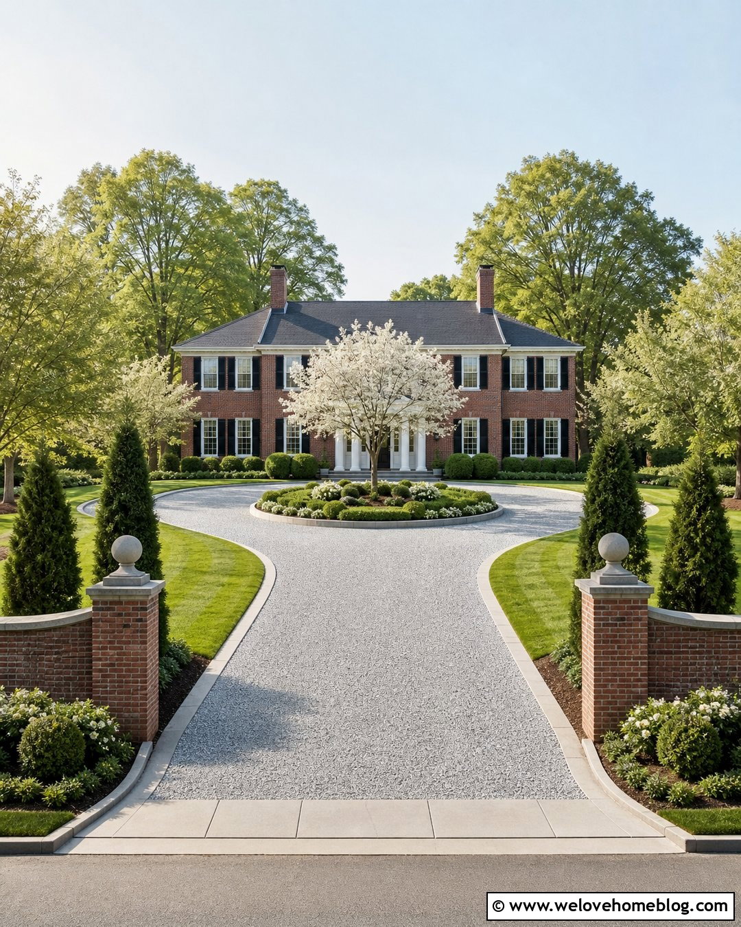 Horseshoe Gravel Driveway With Concrete Border - 20 Concrete Edging Gravel Driveway Ideas