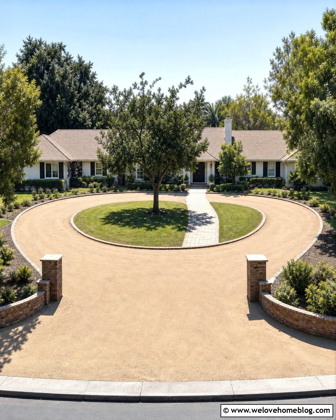Horseshoe Gravel Driveway With Two Entrances - 20 top 60 best gravel driveway ideas