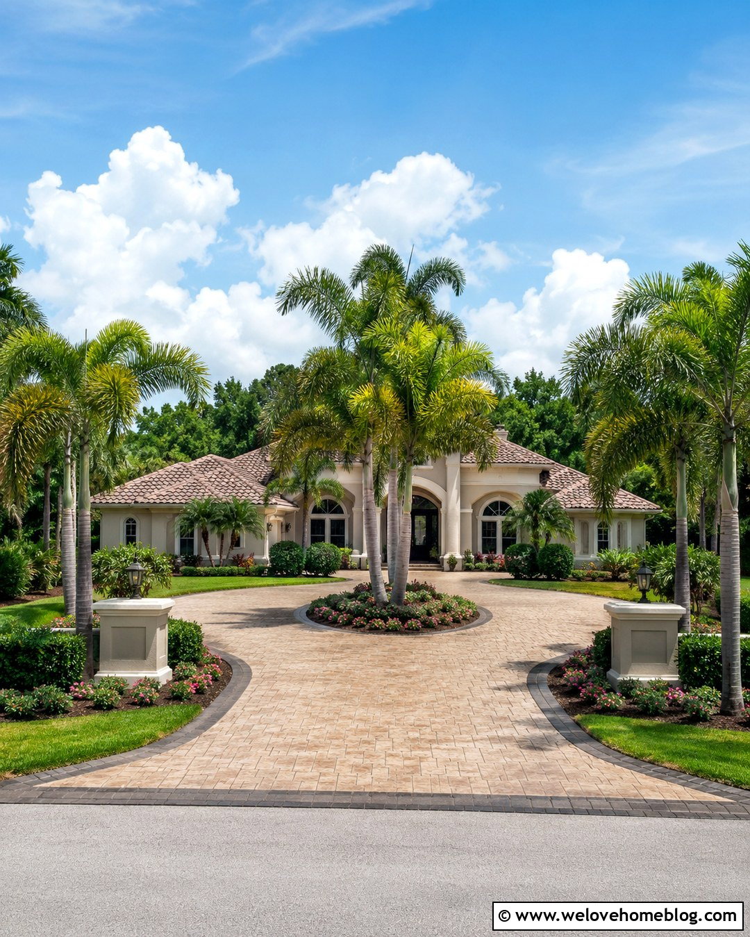 Horseshoe Palm Tree Driveway - 20 Driveway With Palm Trees Ideas