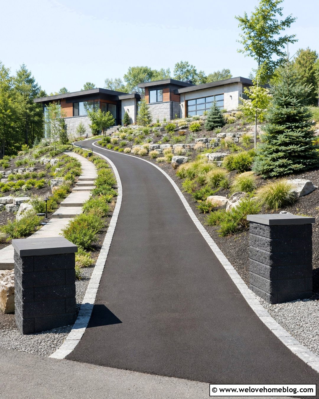 How To Build Driveway Pillars On A Slope - 20 How To Build Driveway Pillars Ideas