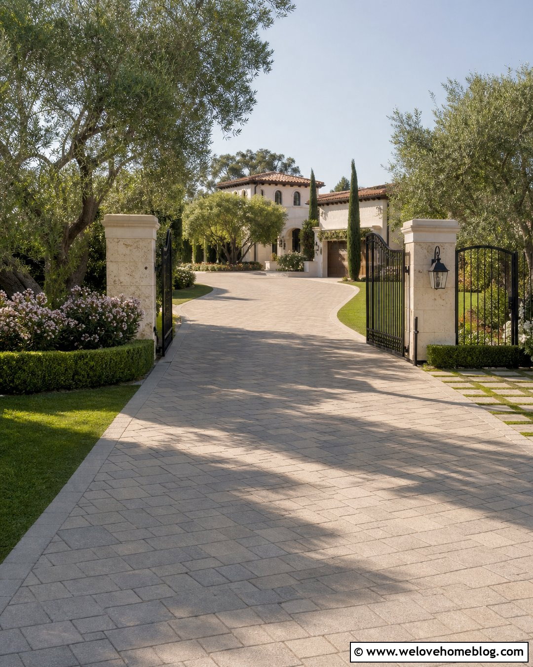 Huge Driveway With Automatic Gate - 25 Huge Driveway Ideas