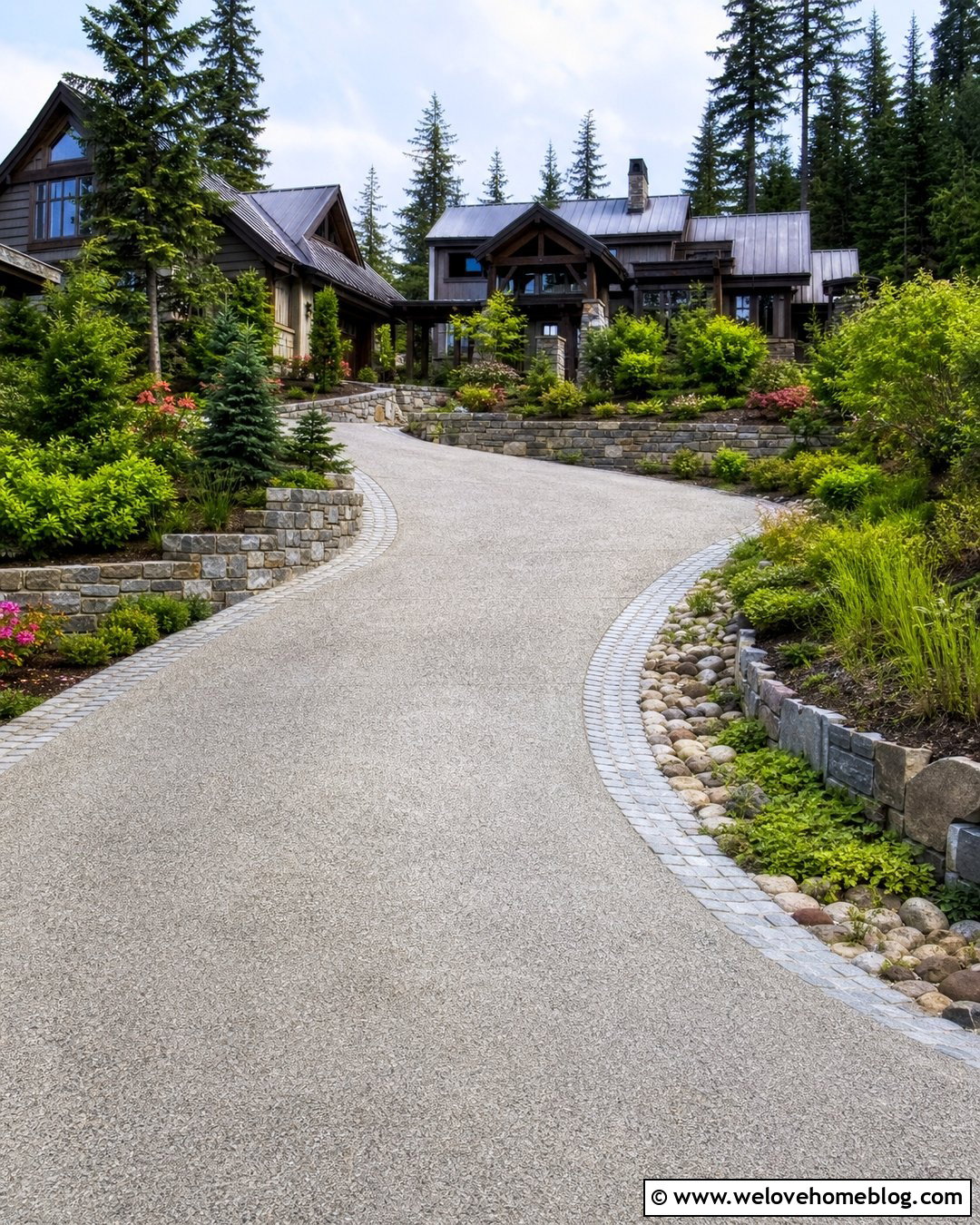 Huge Driveway With Retaining Walls - 25 Huge Driveway Ideas