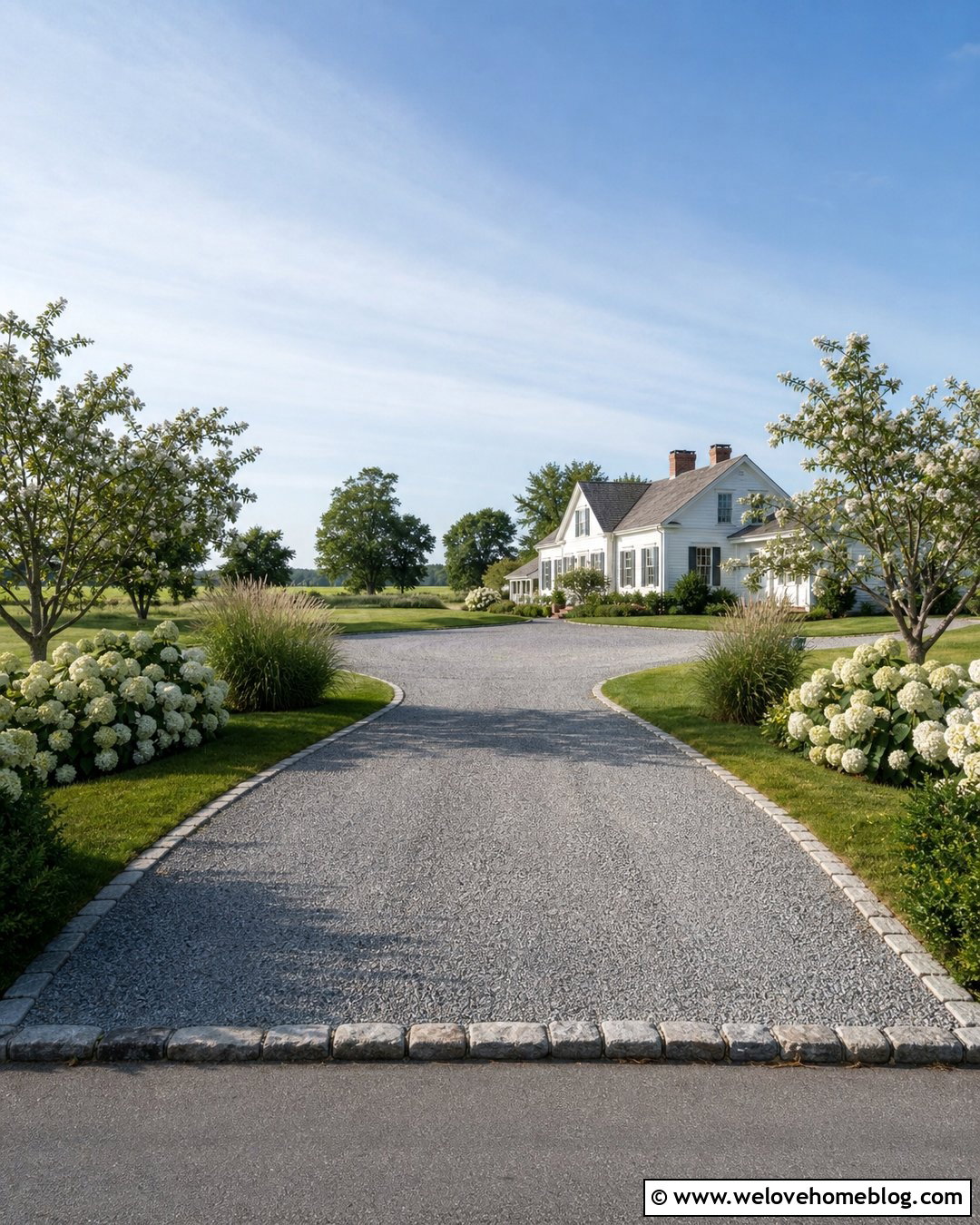 Huge Gravel Driveway With Stone Edging - 25 Huge Driveway Ideas