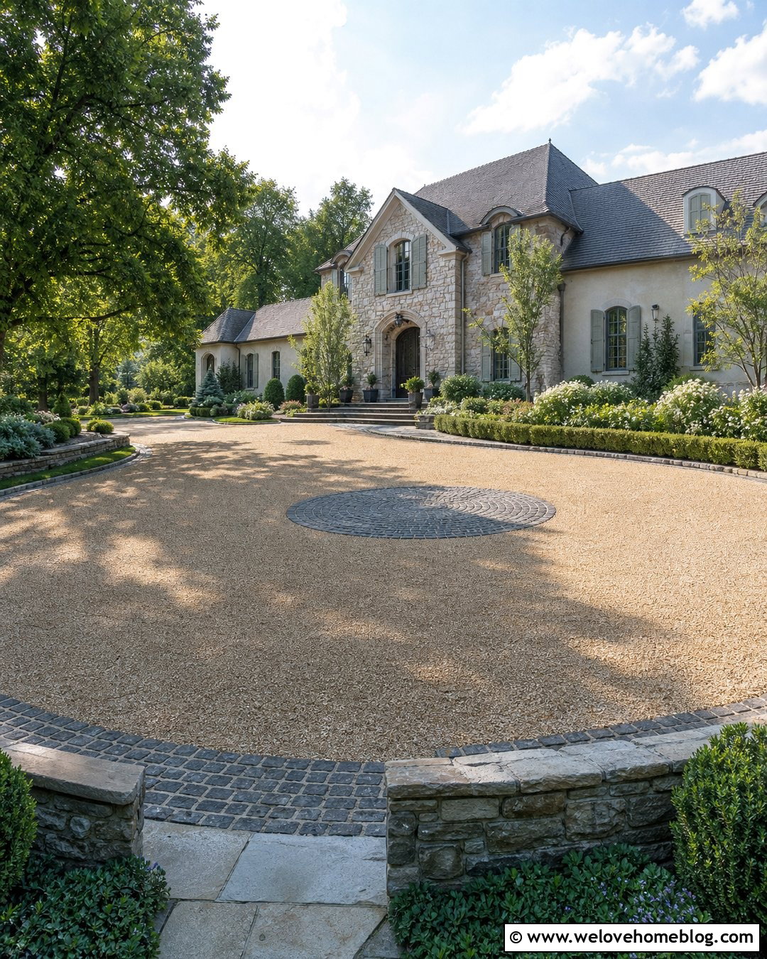 Huge Gravel Motor Court - 25 Huge Driveway Ideas