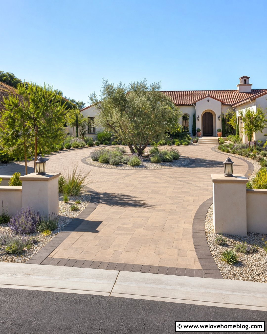 Huge Mediterranean Driveway - 25 Huge Driveway Ideas