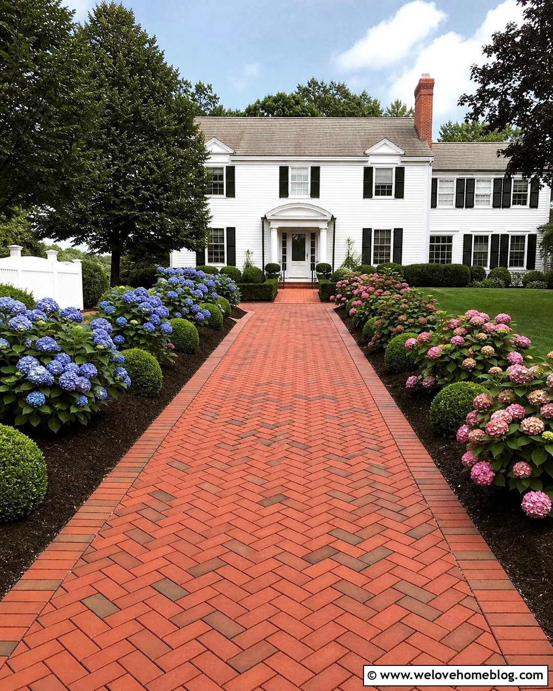 Hydrangea Brick Driveway Border - 25 hydrangea driveway ideas
