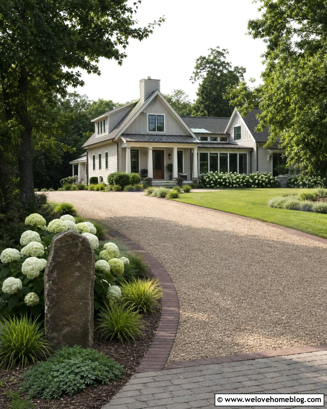 Hydrangea Driveway With Address Sign - 20 Hydrangeas Driveway Ideas