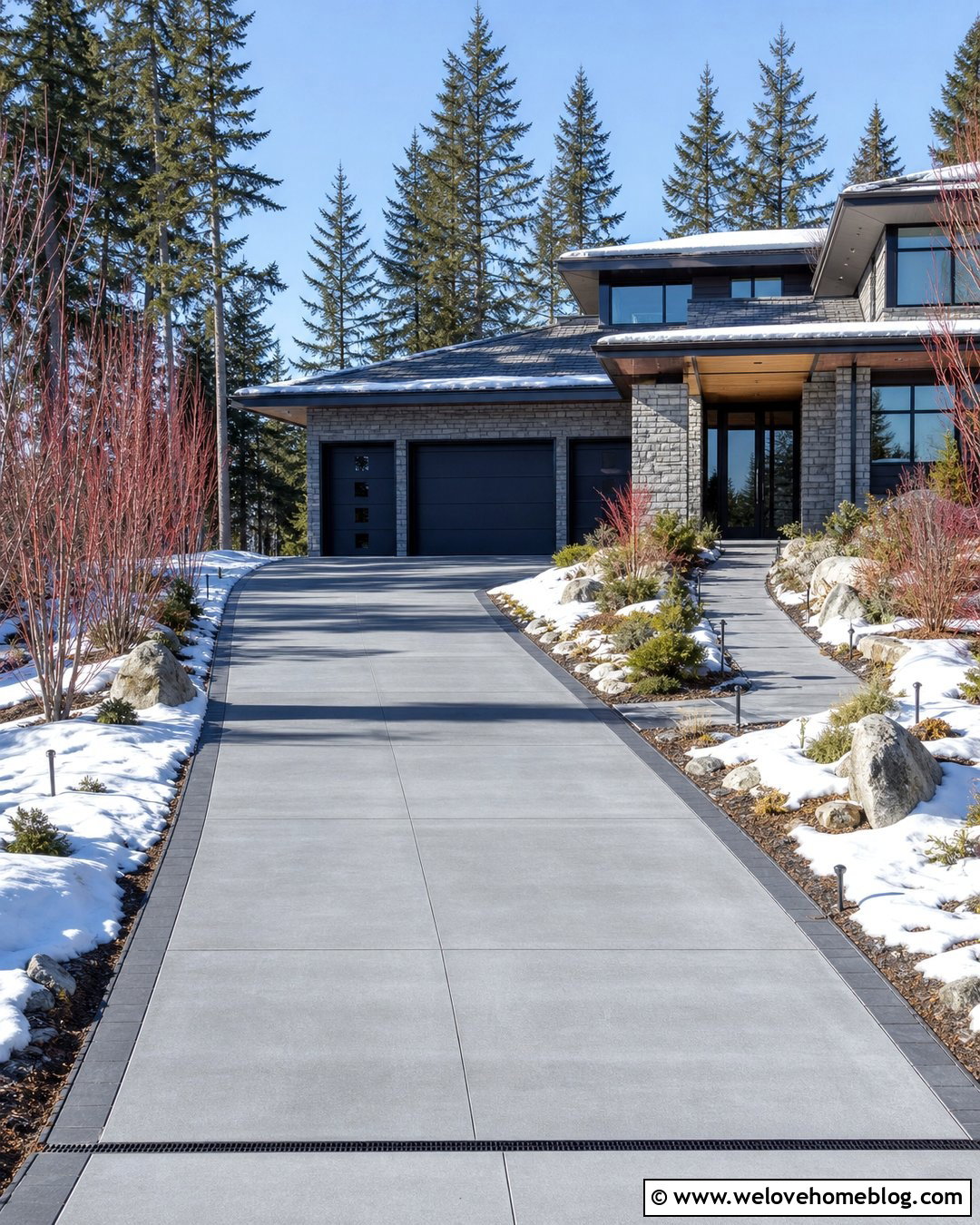 Impervious Heated Concrete Driveway - 20 Impervious Driveway Ideas