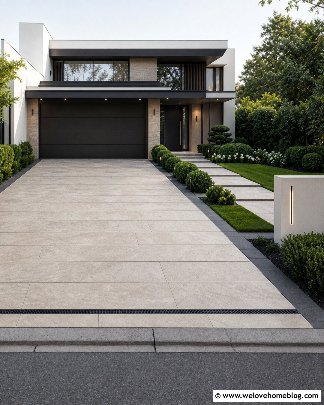 Impervious Porcelain Paver Driveway - 20 Impervious Driveway Ideas