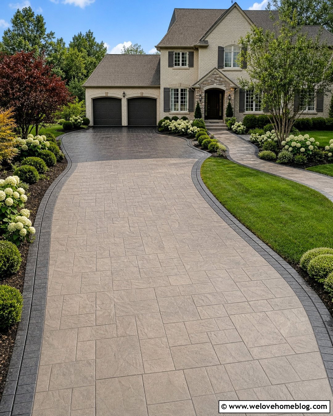 Impervious Stamped Concrete Driveway - 20 Impervious Driveway Ideas