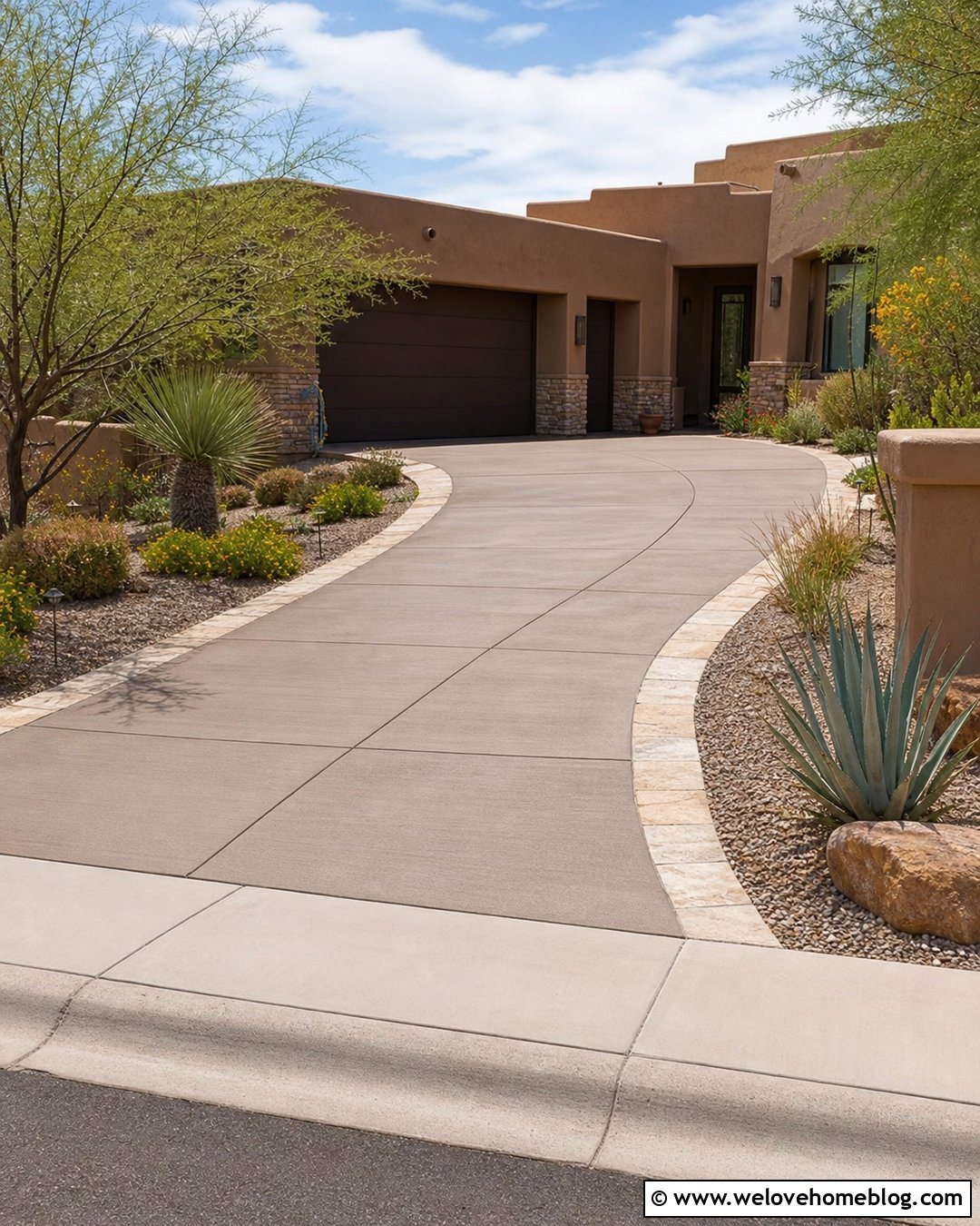 Integral Color Concrete Driveway - 20 Concrete Driveway Finishes Ideas