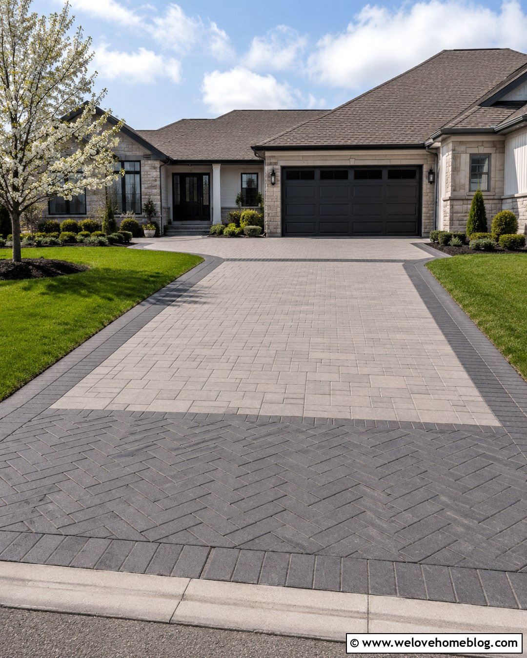 Interlock Driveway With Paver Apron - 20 Interlock Driveway Ideas