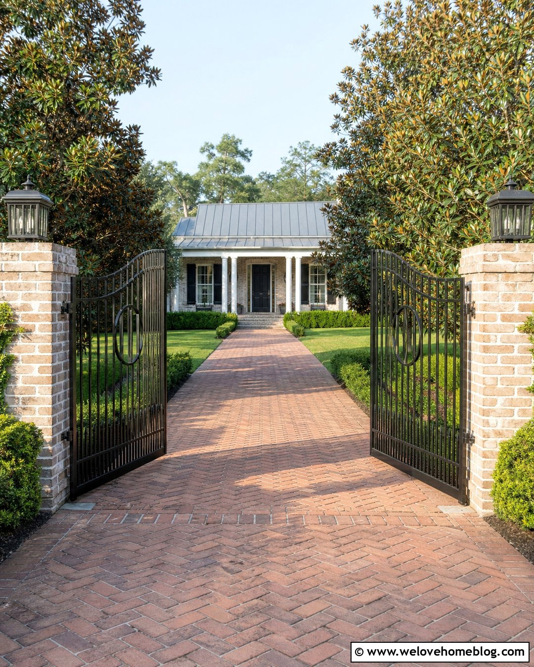 Iron Driveway Gate With Monogram Center - 20 iron driveway gates entrance ideas