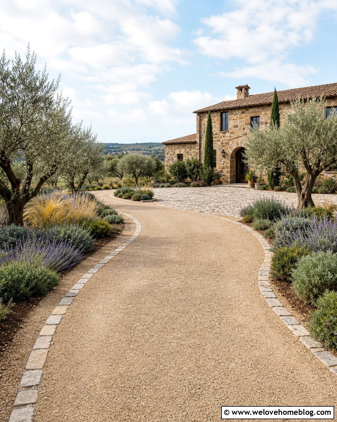 Italian Villa Decomposed Granite Driveway - 20 Italian Villa Driveway Ideas