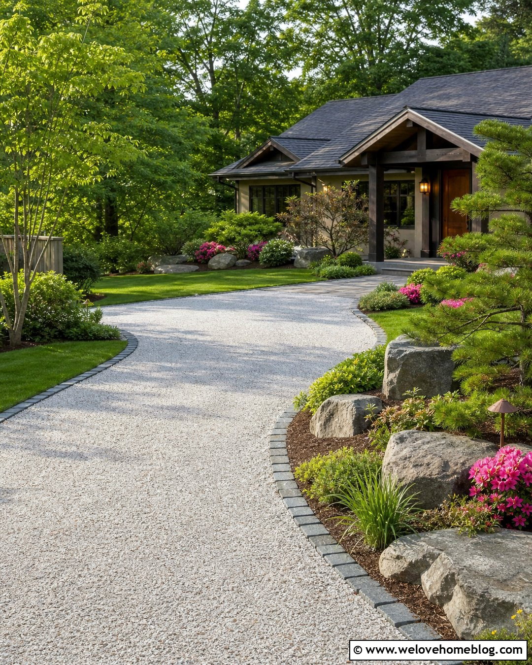 Japanese Gravel Driveway With Stone Edging - 25 japanese driveway ideas