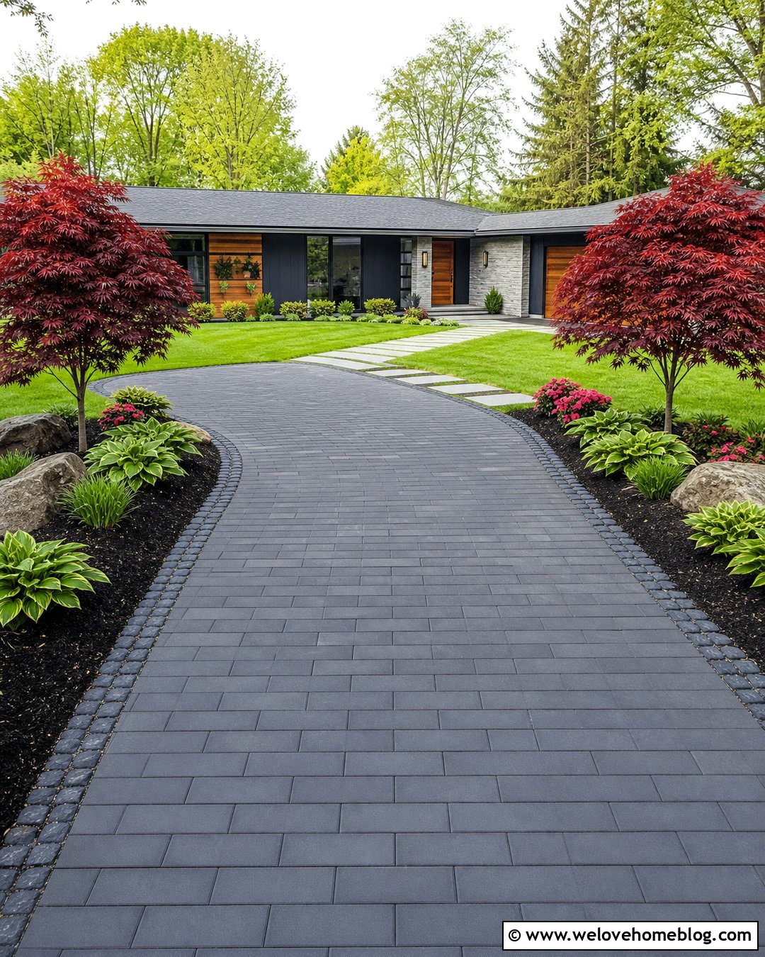 Japanese Maple Driveway Entrance - 25 Tree Driveway Entrance Ideas