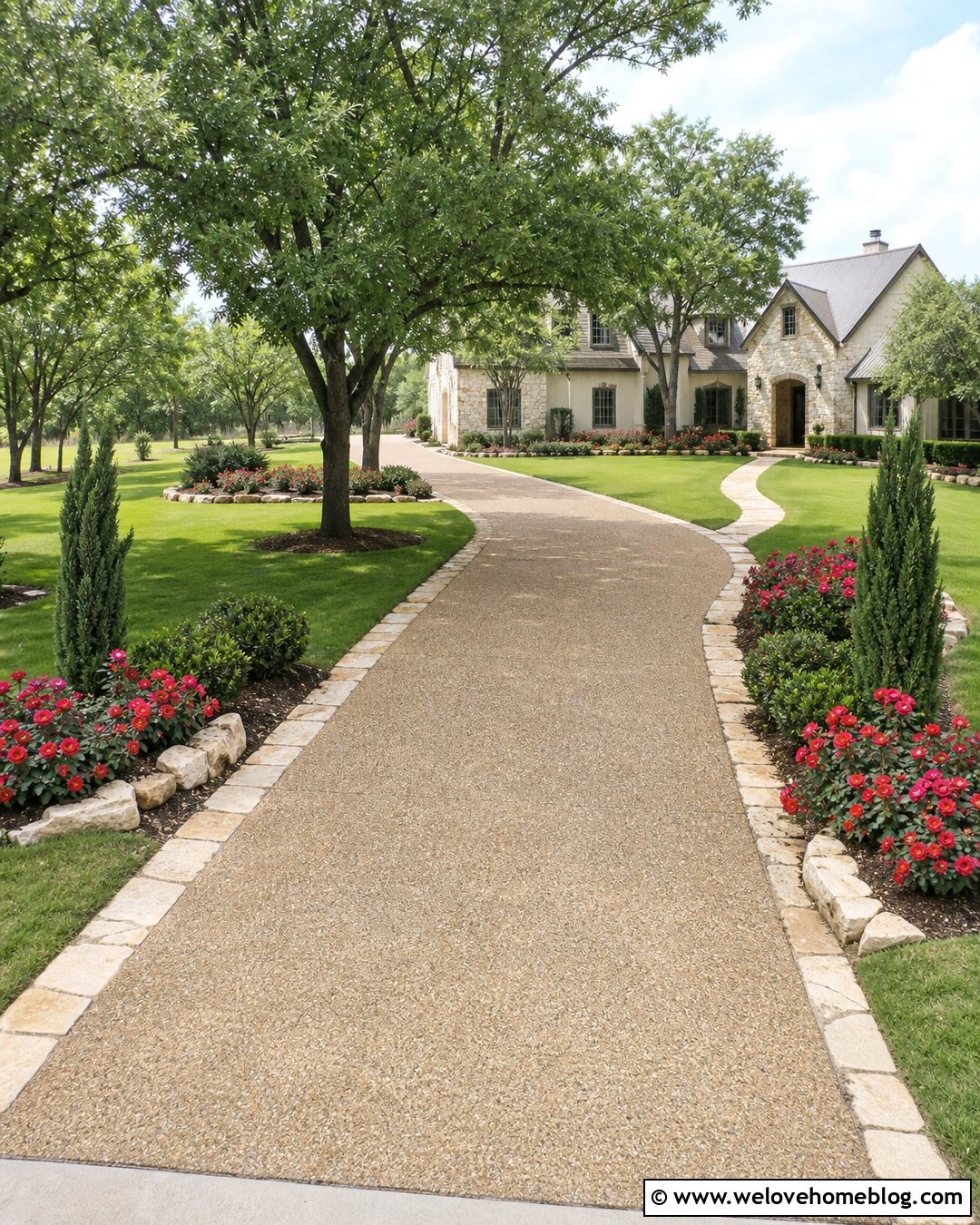 Knock Out Roses Along A Long Driveway - 20 Roses Along Driveway Ideas