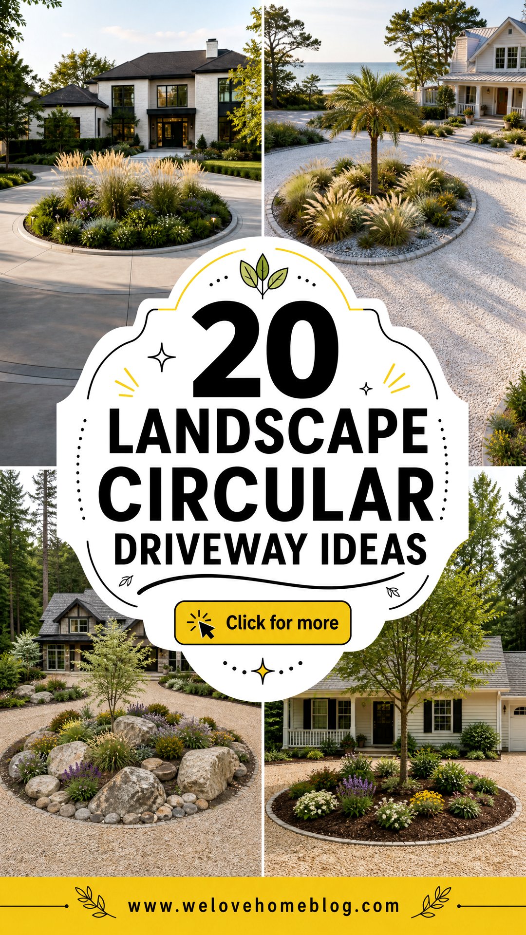 20 Landscape Circular Driveway Ideas for a Striking Entry - 20 Landscape Circular Driveway Ideas for a Striking Entry