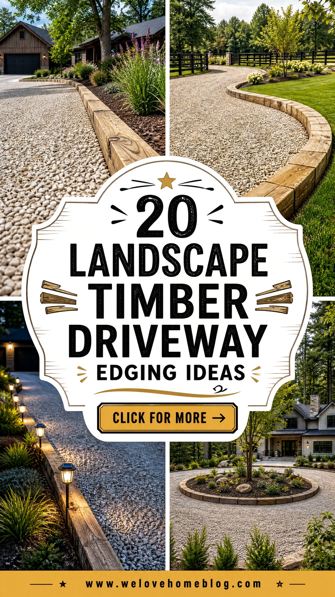 20 Landscape Timber Driveway Edging Ideas for Rustic Charm - 20 Landscape Timber Driveway Edging Ideas for Rustic Charm