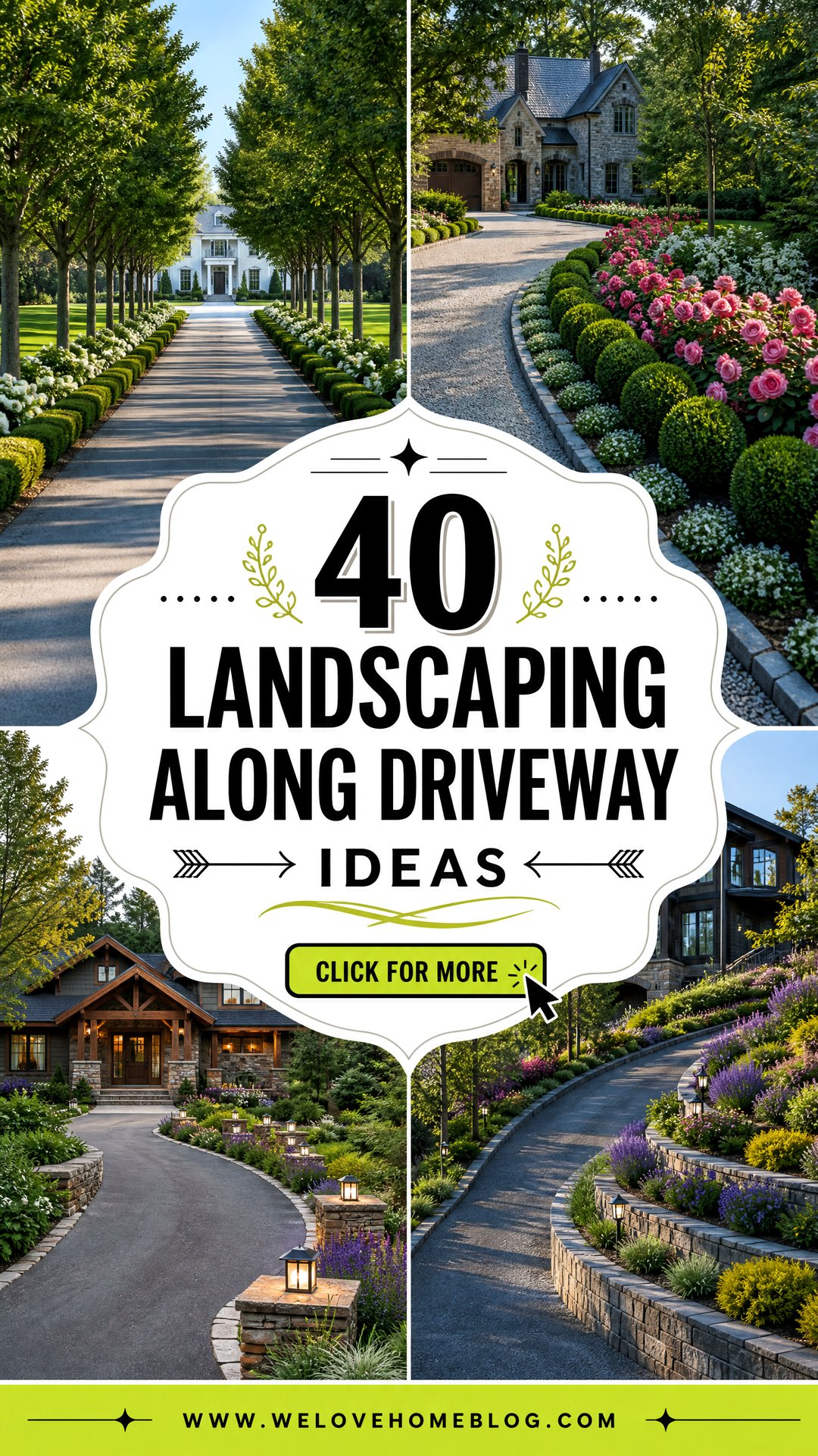 40 Landscaping Along Driveway Ideas for a Beautiful Border - 40 Landscaping Along Driveway Ideas for a Beautiful Border