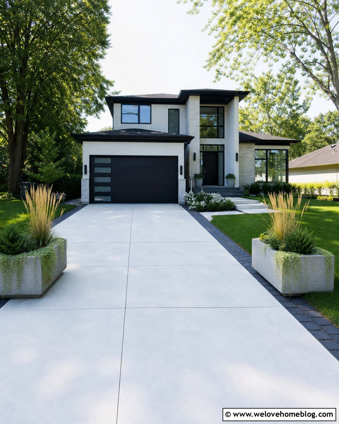 Large Concrete Driveway Planters - 30 driveway planter ideas