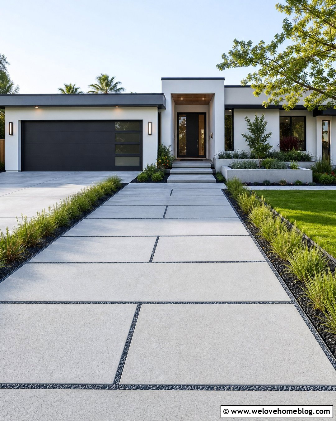 Large Concrete Paver Driveway - 45 modern driveway ideas