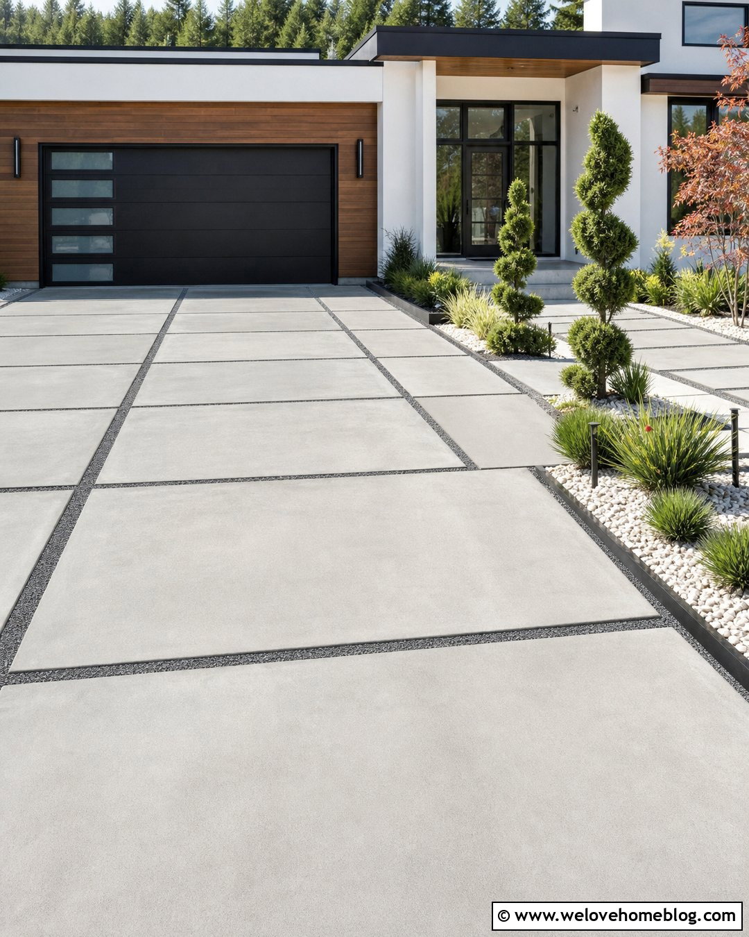 Large Concrete Paver Driveway With Gravel Joints - 20 paver driveways ideas