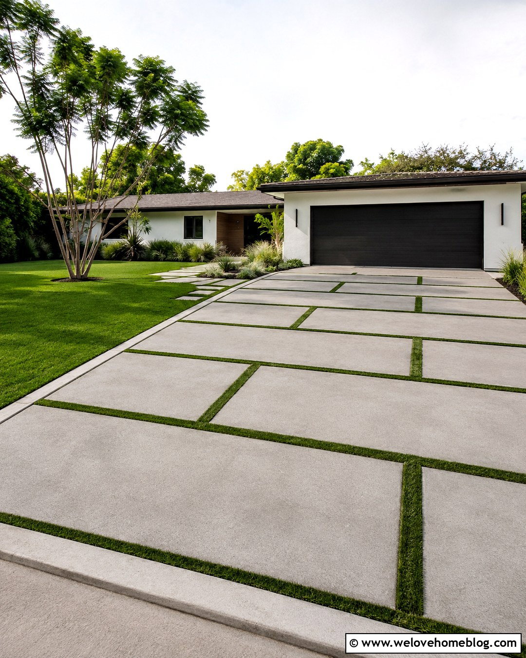 Large Concrete Pavers With Grass Joints - 20 Grass Driveway Pavers Ideas