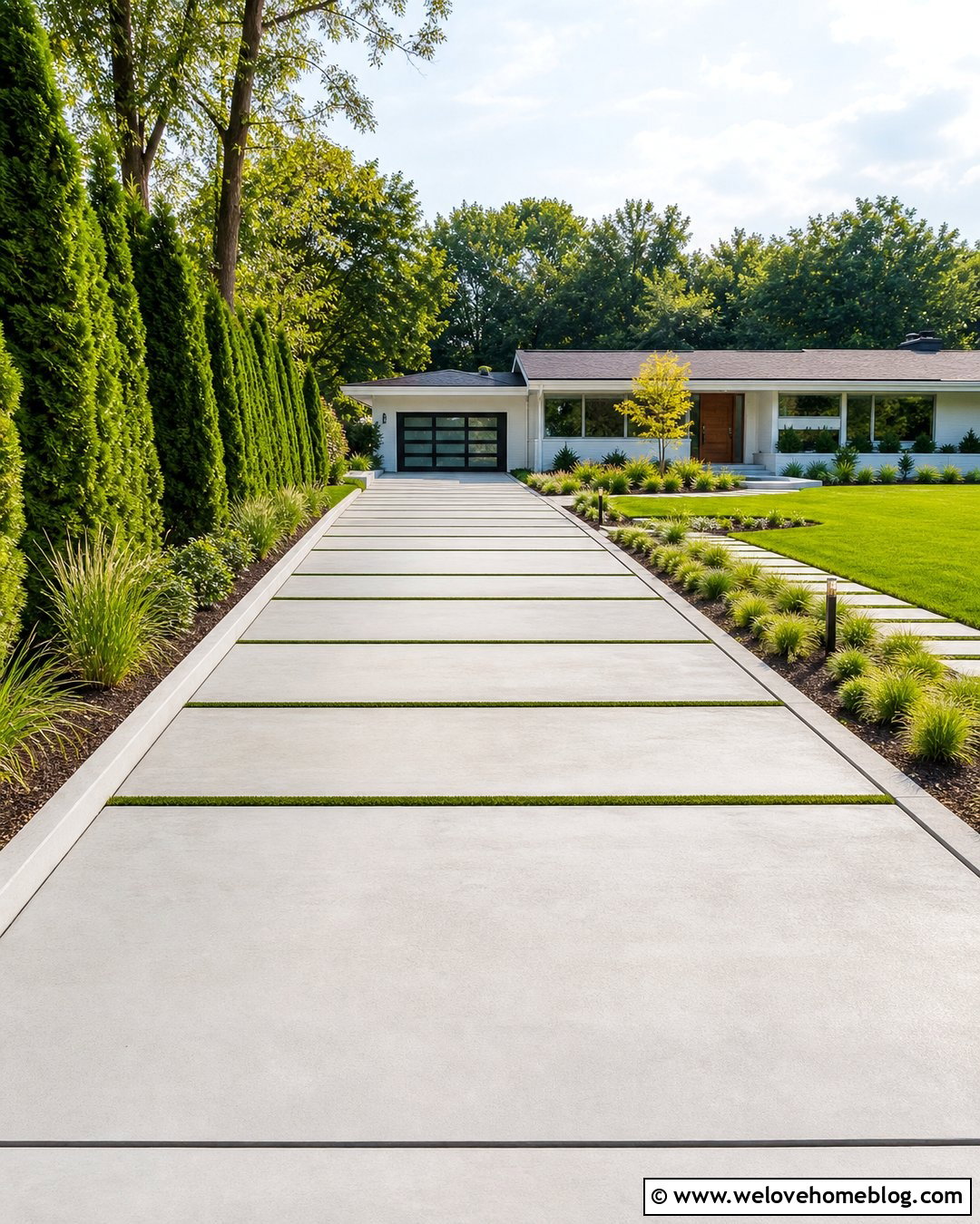 Large Concrete Slab Grass Pattern Driveway - 20 grass pattern driveway ideas
