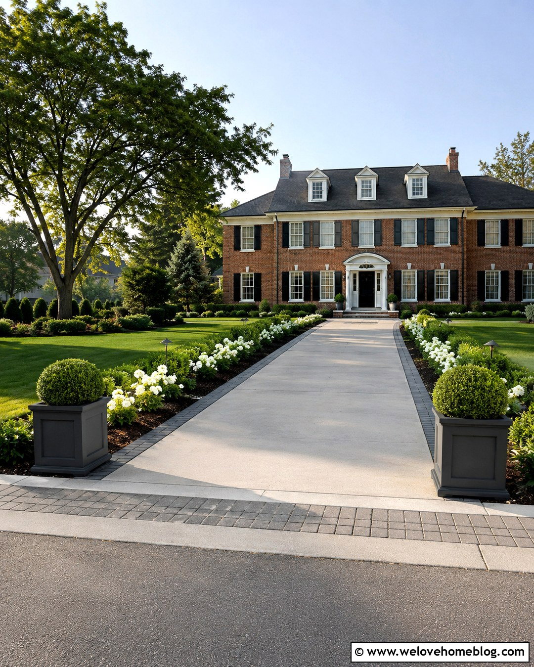 Large Driveway Pots With Boxwood - 20 Driveway Pots Ideas