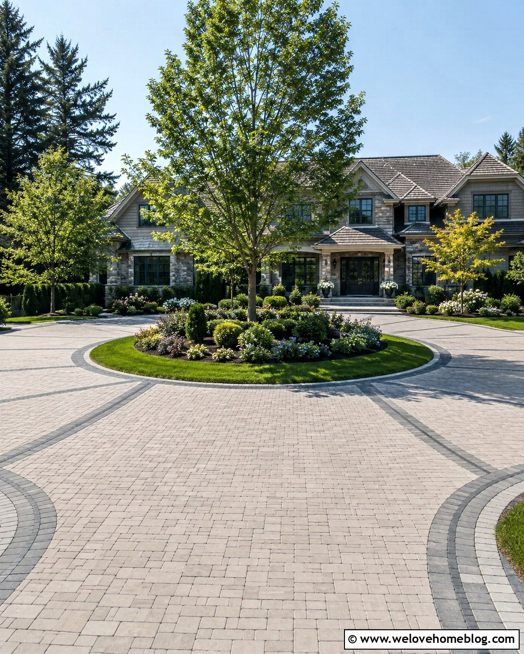 Large Driveway Turning Circle With Guest Parking - 20 Driveway Turning Circle Ideas