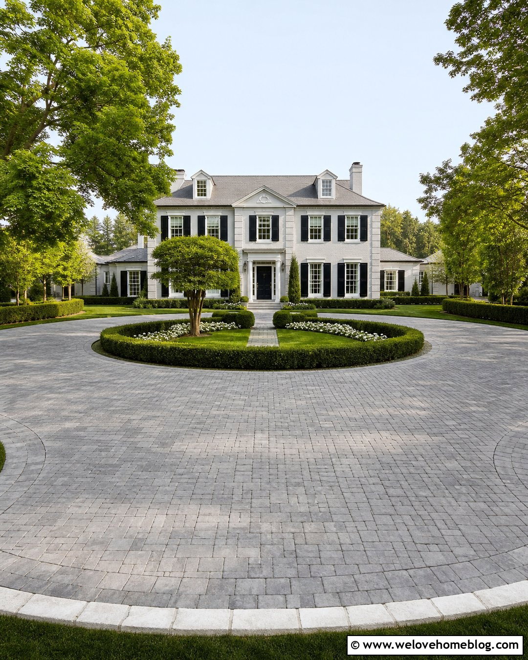 Large Driveway With Formal Hedges - 35 Large Driveway Ideas