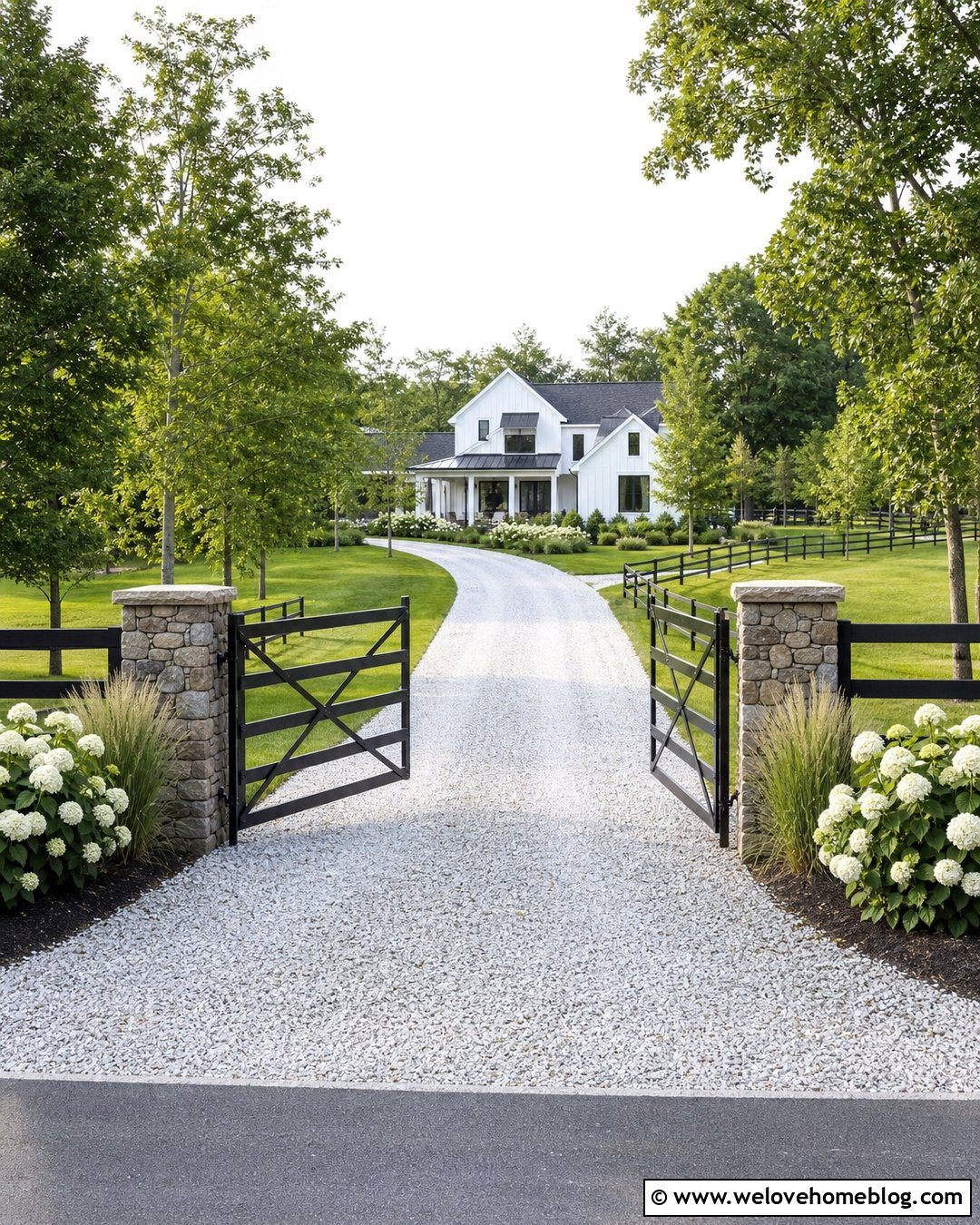 Large Farmhouse Driveway Gate With Gravel - 20 large gates driveways ideas