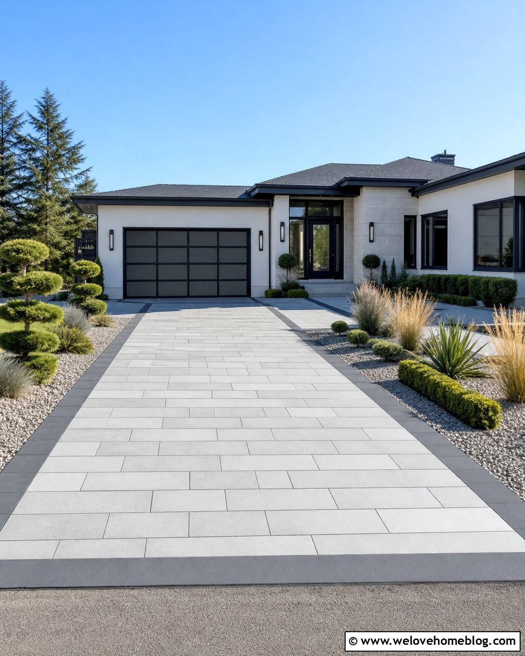 Large Format Concrete Paver Driveway - 40 driveway pavers ideas