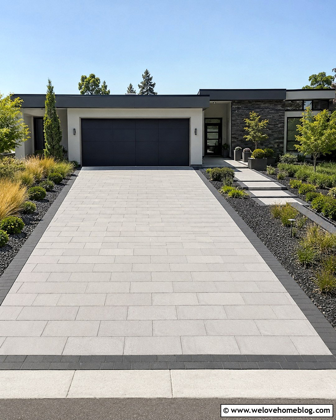 Large Format Concrete Paver Driveway - 20 modern driveway paver design ideas