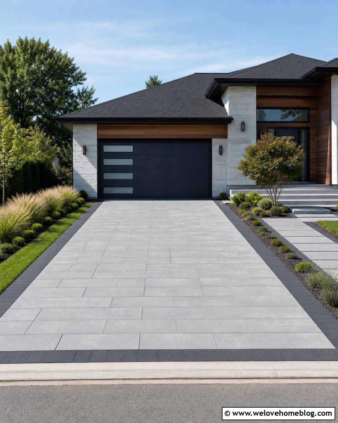 Large Format Paver Driveway Overlay - 20 Driveway Overlay Ideas