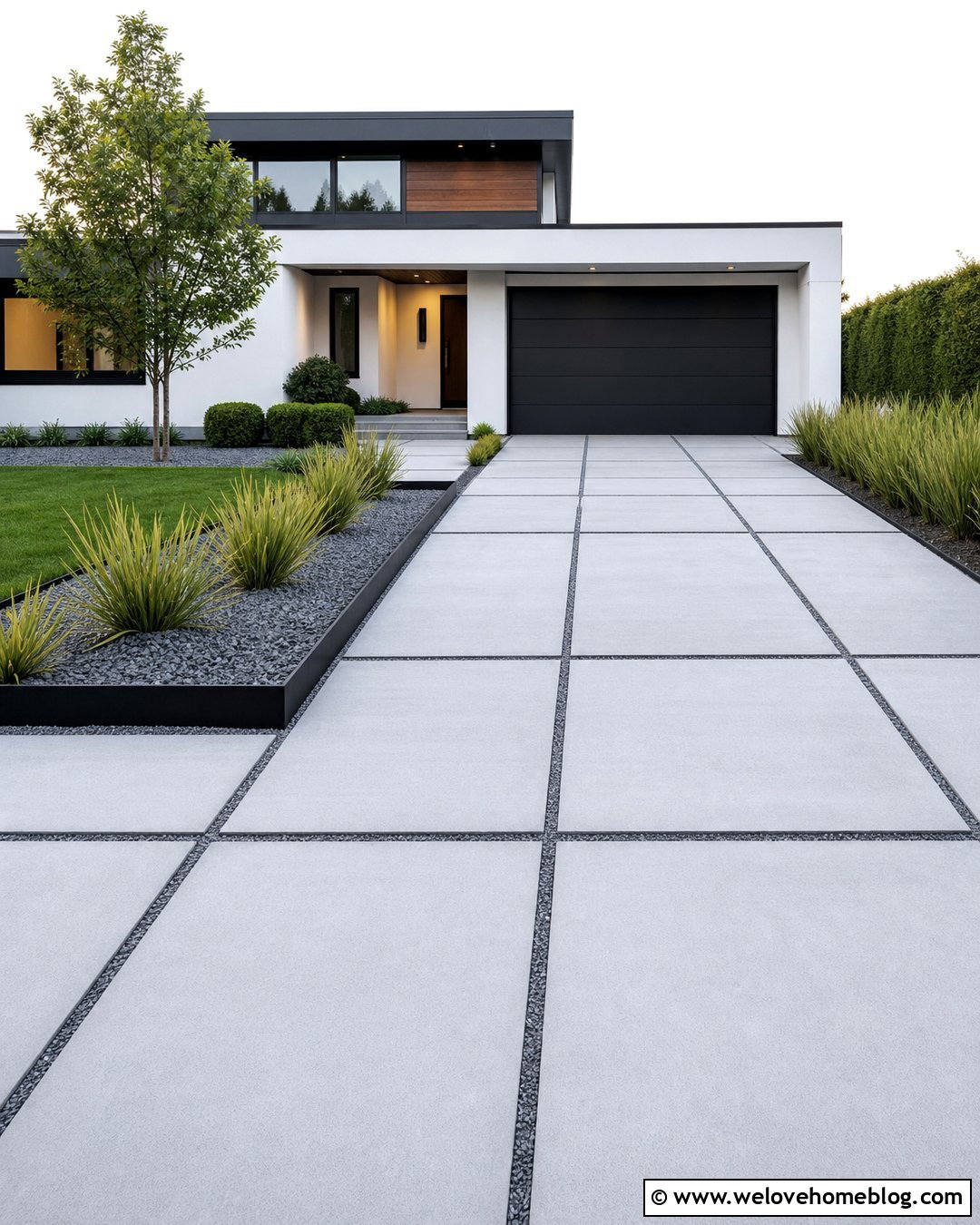 Large Format Paver Driveway With Gravel Joints - 30 driveway materials ideas