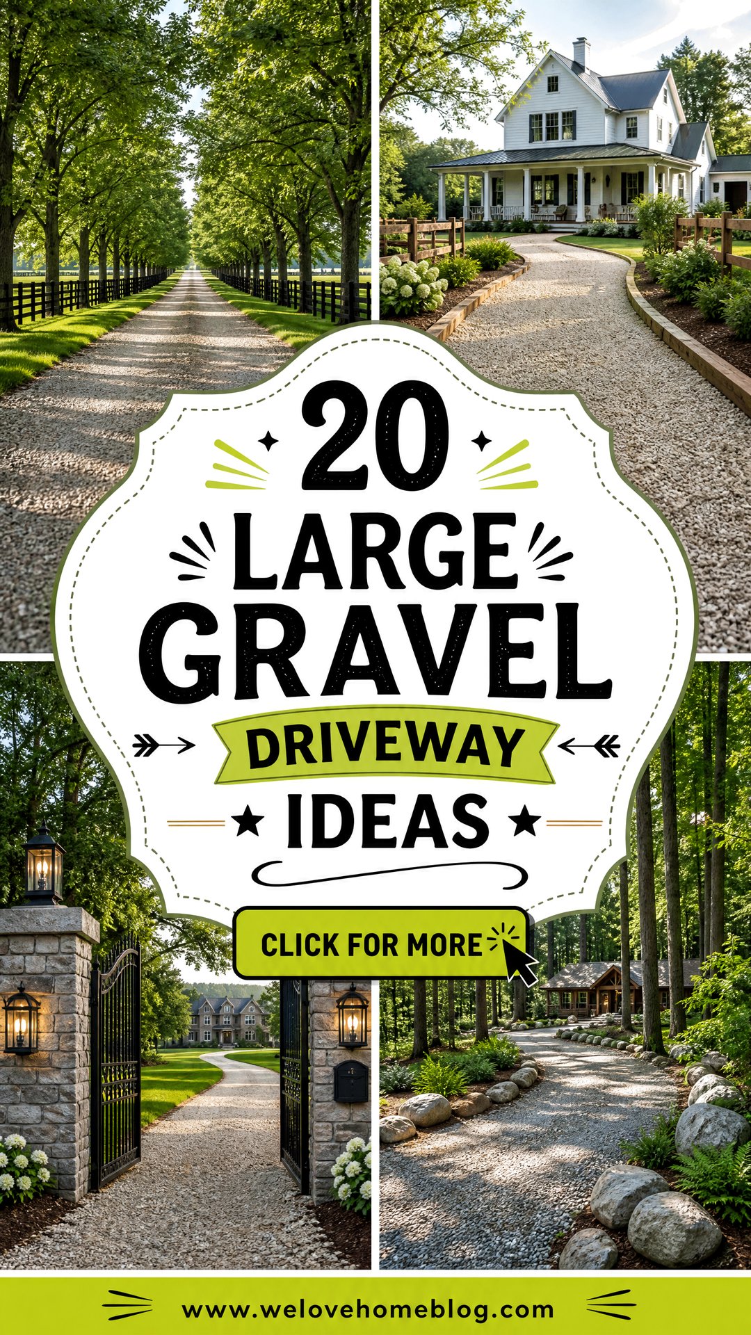 20 Large Gravel Driveway Ideas for Beautiful Country Homes - 20 Large Gravel Driveway Ideas for Beautiful Country Homes