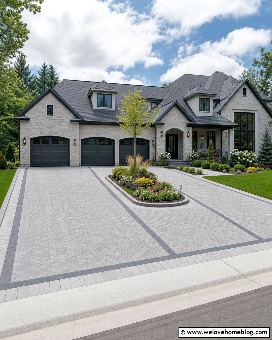 Large Monoblock Driveway With Parking Bays - 20 Monoblock Driveway Ideas