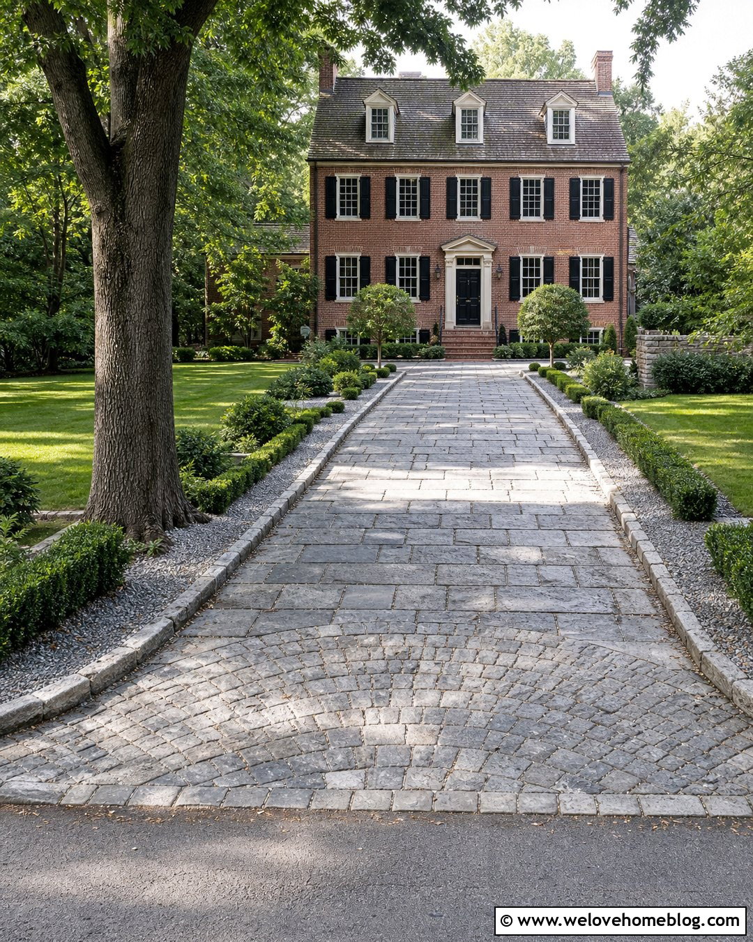 Large Reclaimed Granite Block Driveway - 20 Large Stone Driveway Ideas