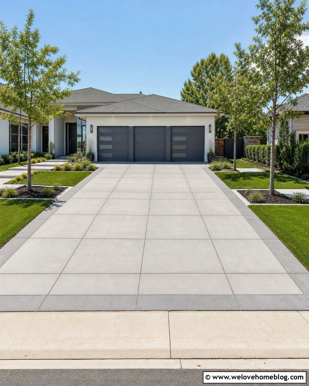 Large Square Concrete Driveway Overlay - 25 Resurface Concrete Driveway Ideas