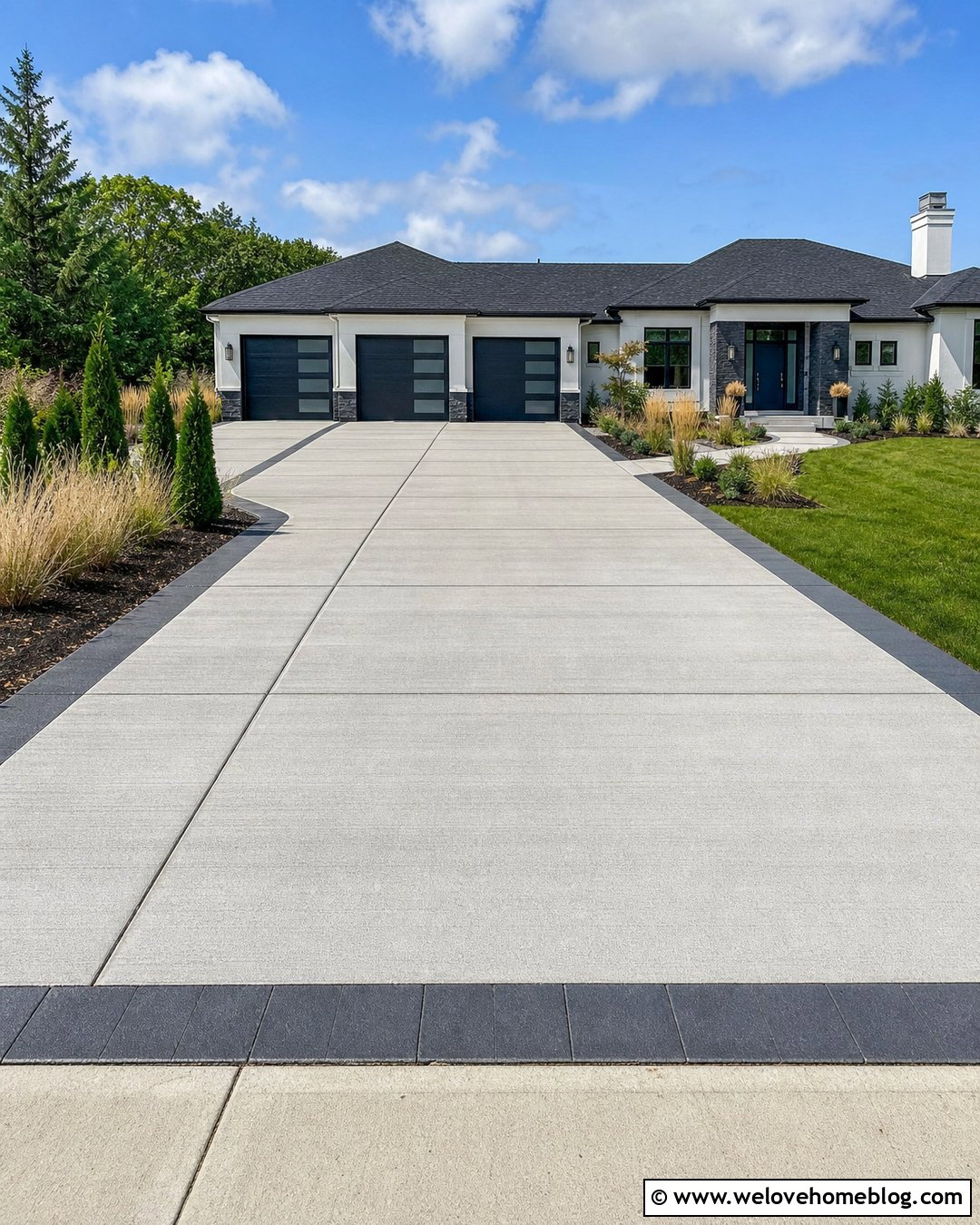 Large Square Saw Cut Concrete Driveway - 20 Saw Cut Concrete Driveway Designs Ideas