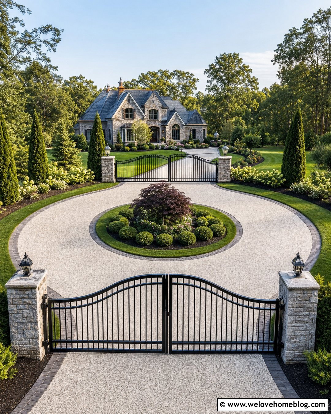 Large Steel Driveway Gate With A Circular Driveway - 20 large gates driveways ideas