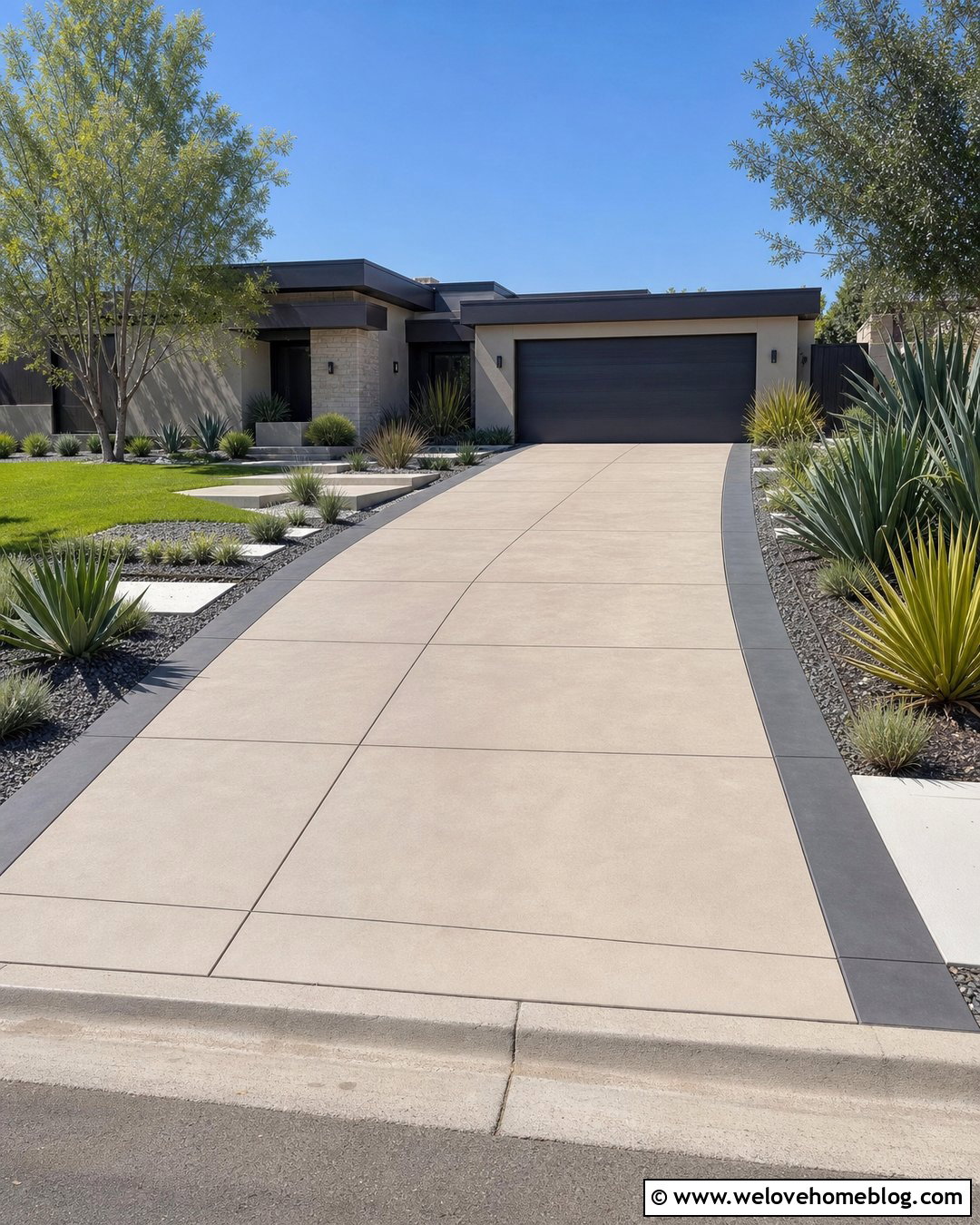 Large Tile Concrete Resurfacing Driveway - 20 Concrete Resurfacing Driveways Ideas