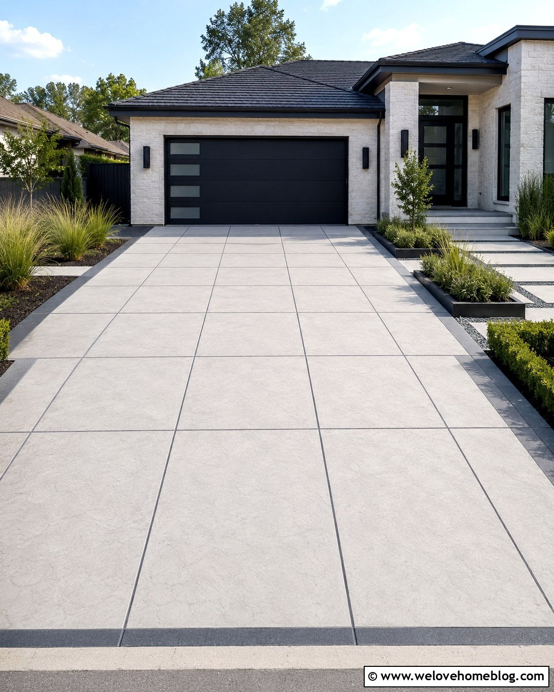 Large Tile Driveway Stencil - 20 Driveway Stencil Ideas